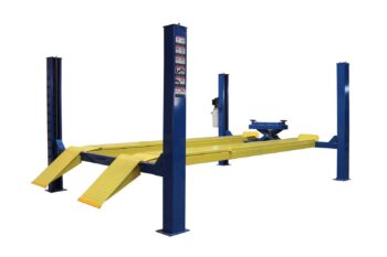 Подъемник четырехстоечный ROSSVIK V4-3.5, г/п 3,5 т, 380 В, ручная траверса 2 т, синий